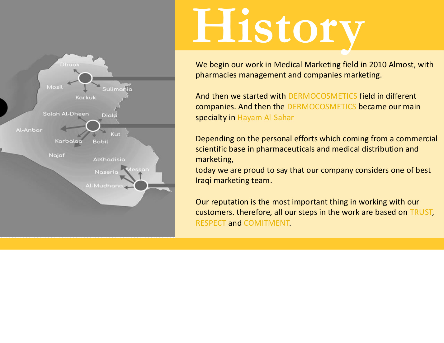 Hayam Group history page from company profile